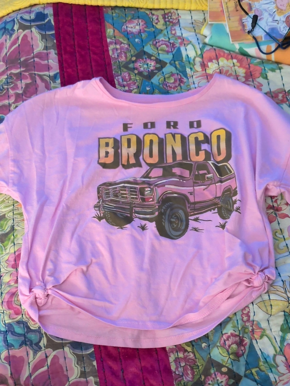wonder nation Pink Ford Bronco Graphic Short-Sleeve Tee